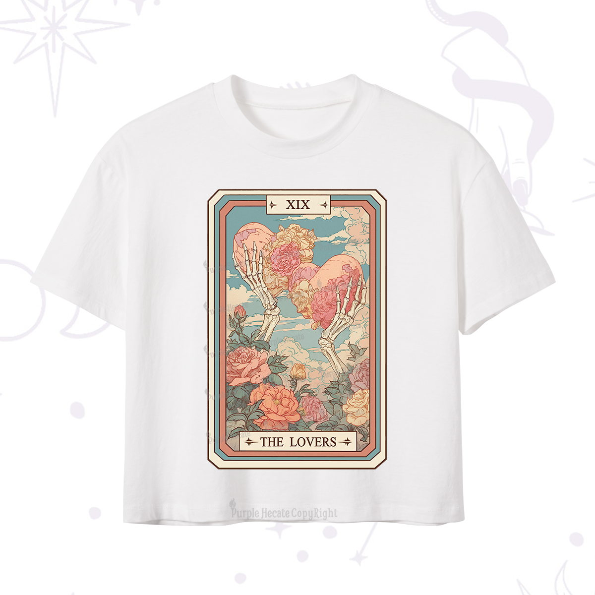 Purplehecate The Lovers Undying Heart Tarot Crop T-Shirt