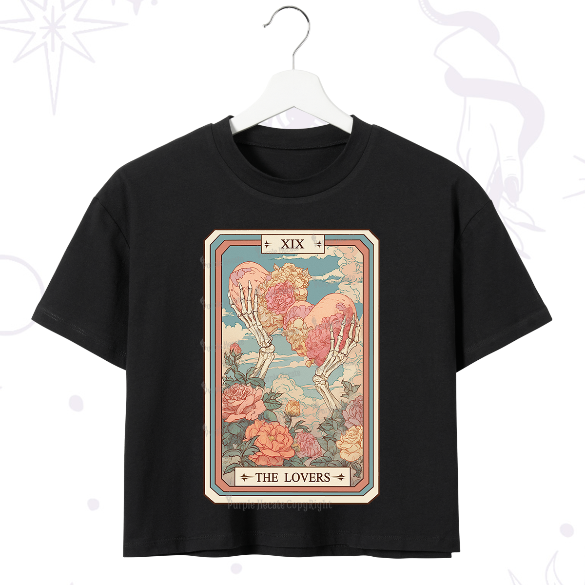 Purplehecate The Lovers Undying Heart Tarot Crop T-Shirt