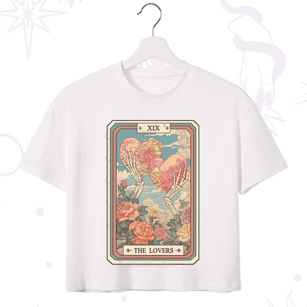 Purplehecate The Lovers Undying Heart Tarot Crop T-Shirt