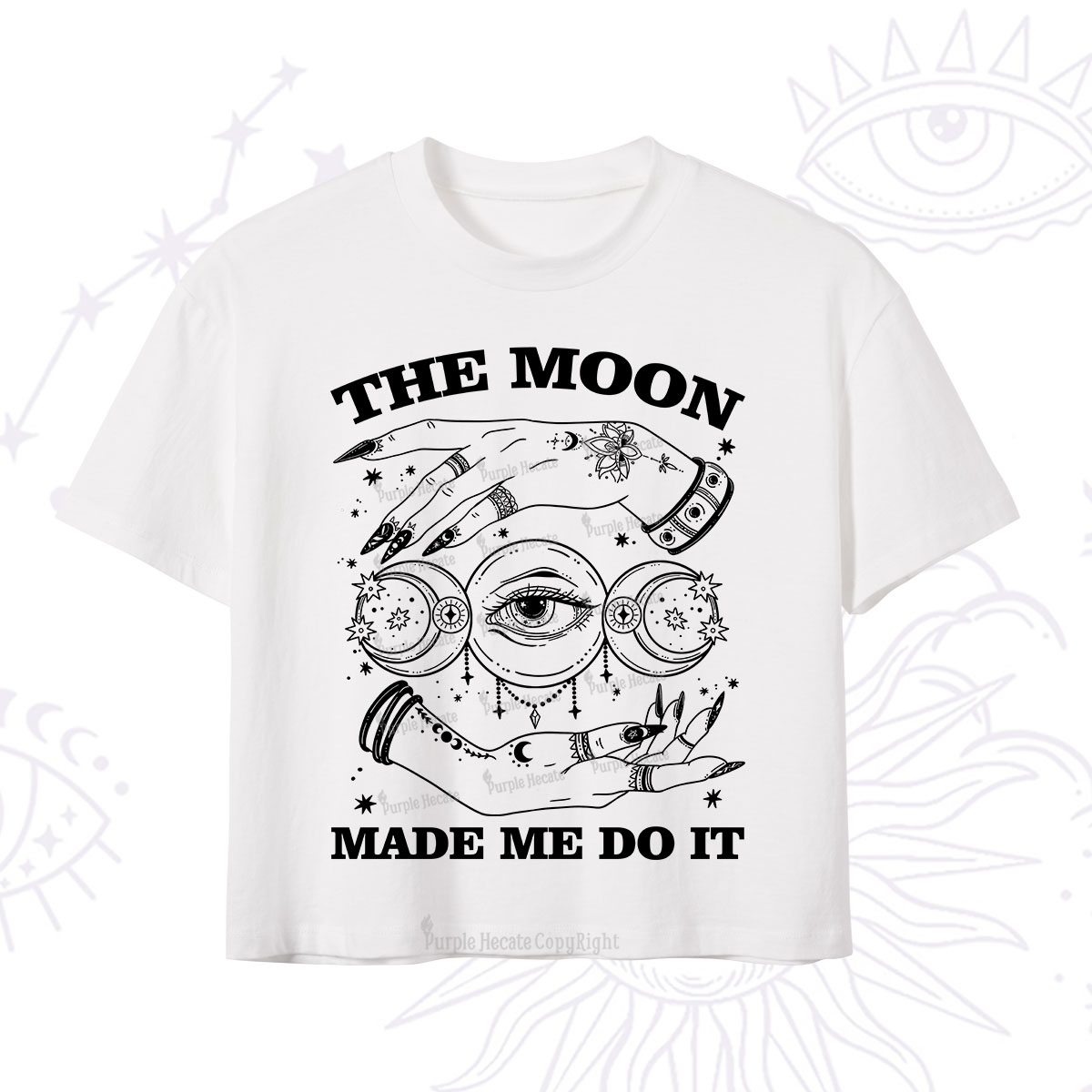 Purplehecate Funny The Moon Made Me Do It Crop T-Shirt