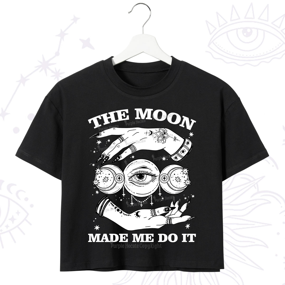 Purplehecate Funny The Moon Made Me Do It Crop T-Shirt