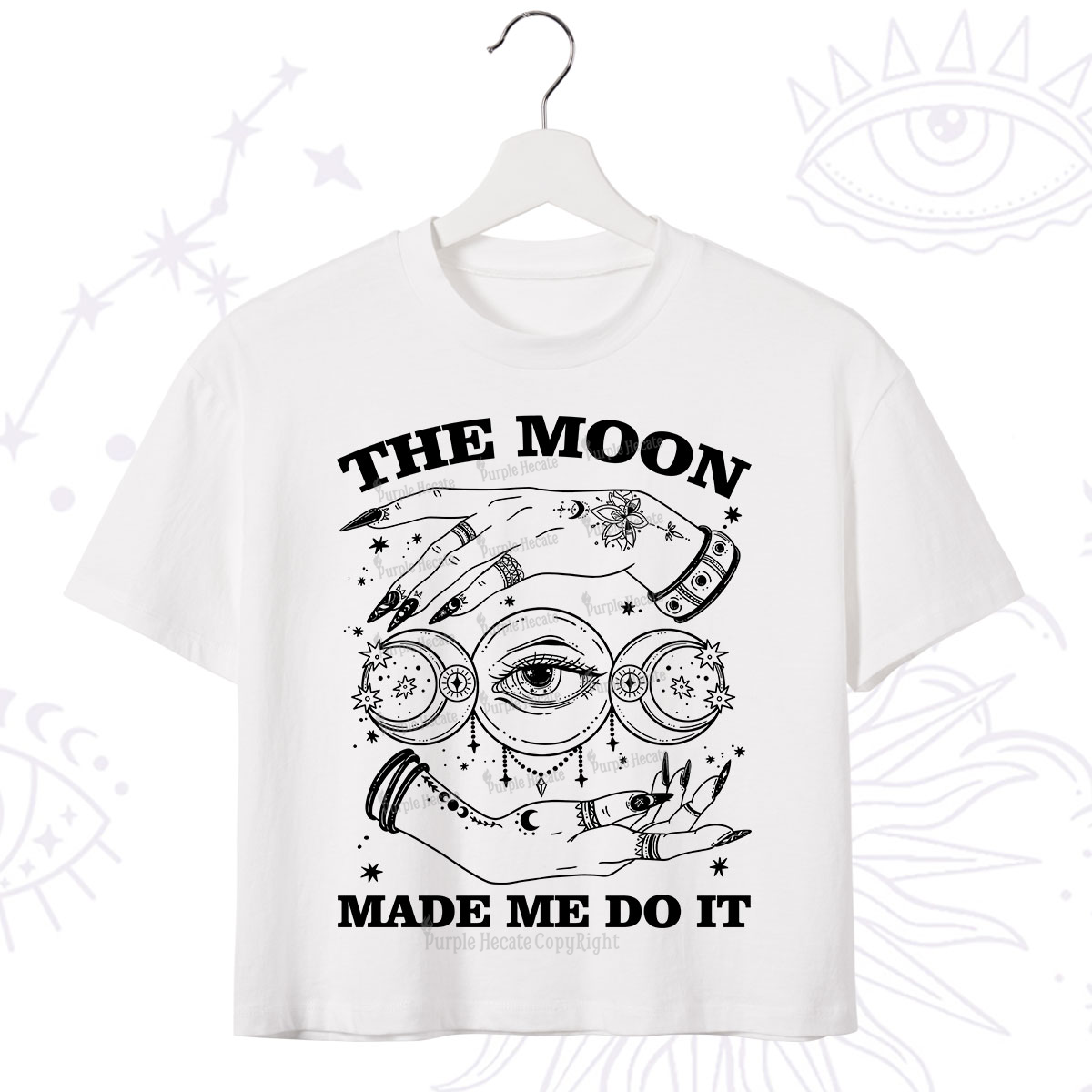 Purplehecate Funny The Moon Made Me Do It Crop T-Shirt