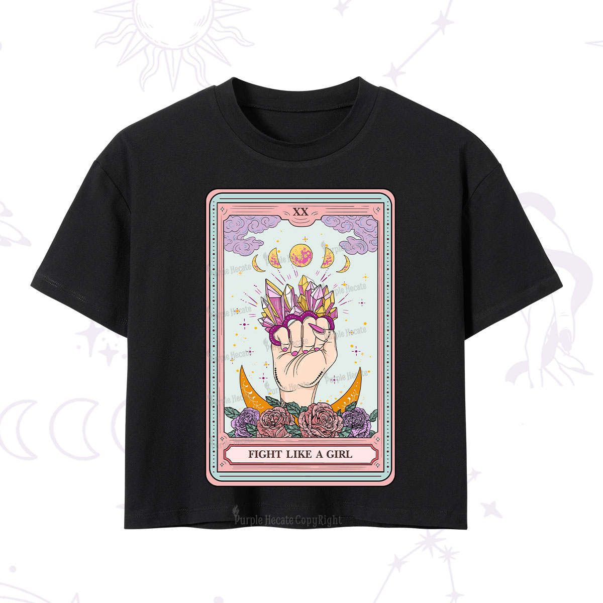 Purplehecate The Fight Like A Girl Tarot Crop T-Shirt