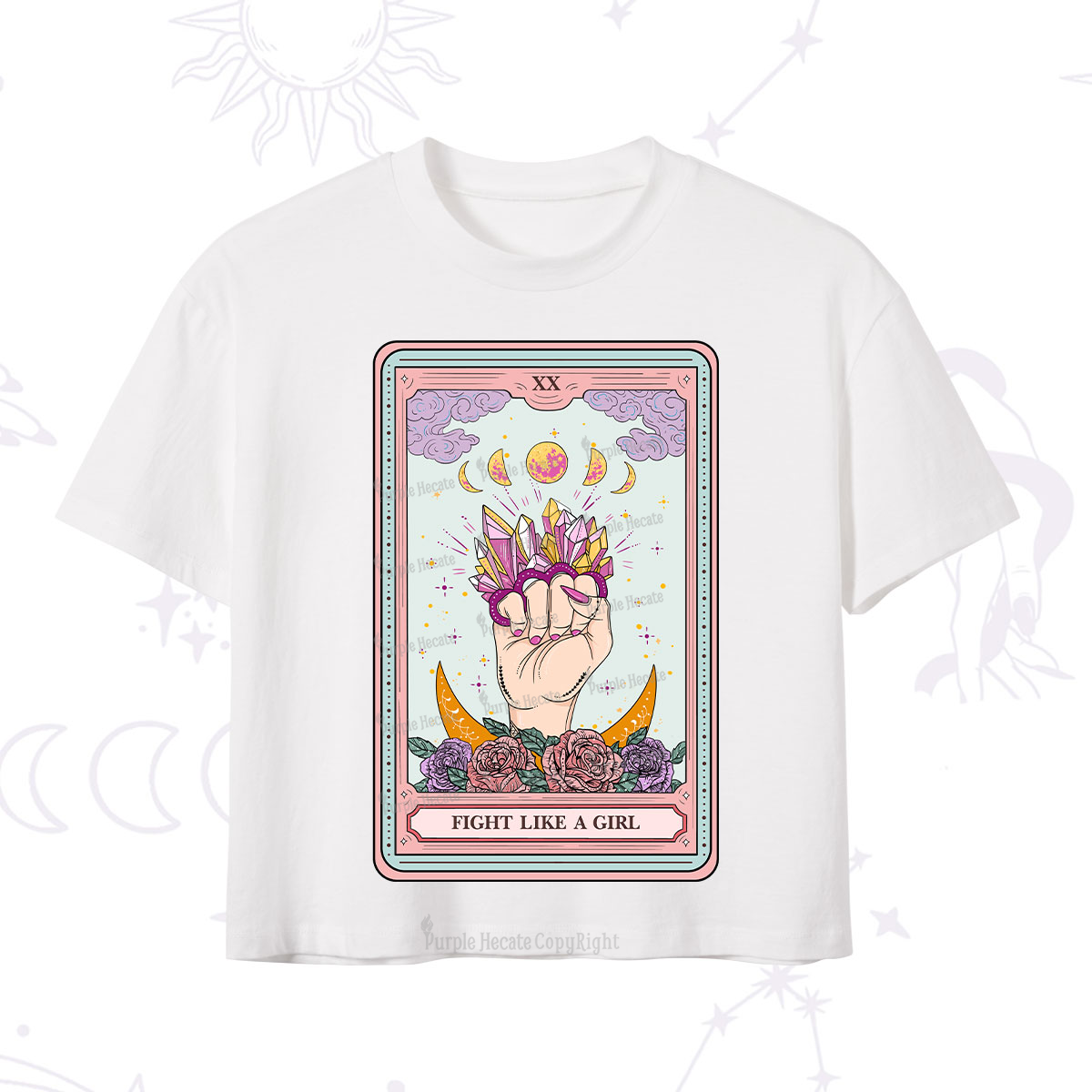 Purplehecate The Fight Like A Girl Tarot Crop T-Shirt