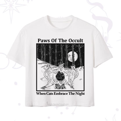 Purplehecate Witchy Cats Crop T-Shirt