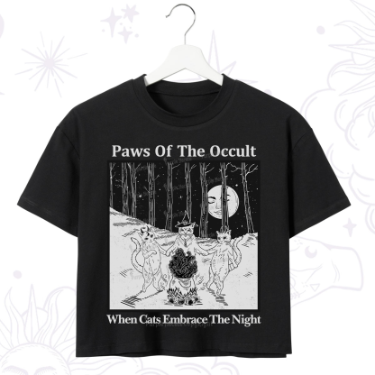 Purplehecate Witchy Cats Crop T-Shirt