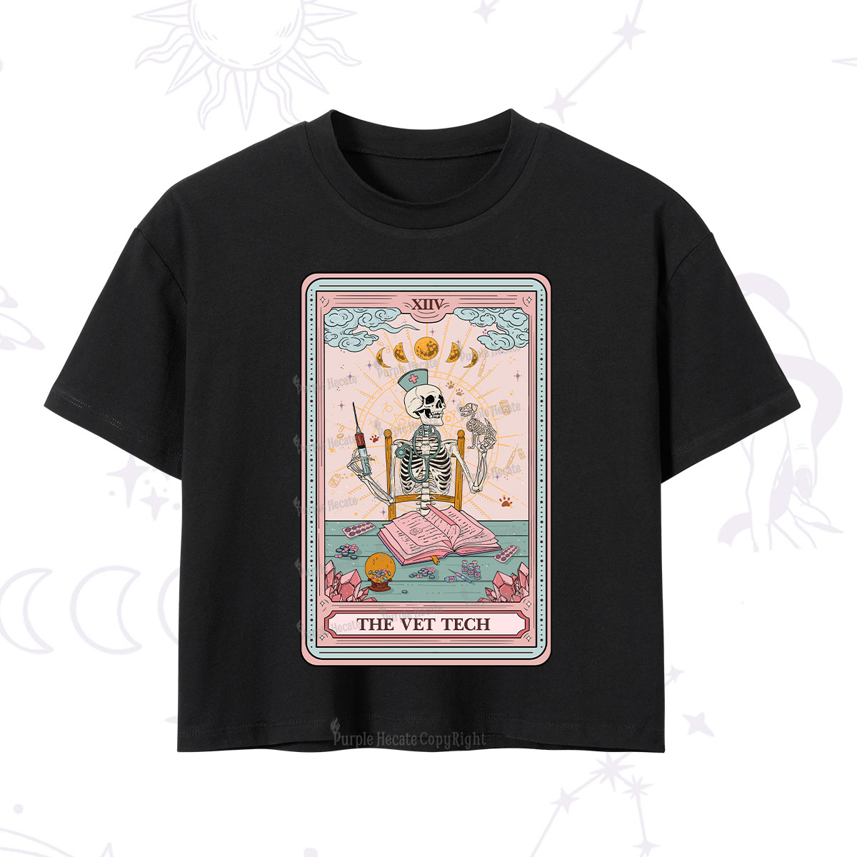 Purplehecate The Vet Tech Tarot Card Crop T-Shirt