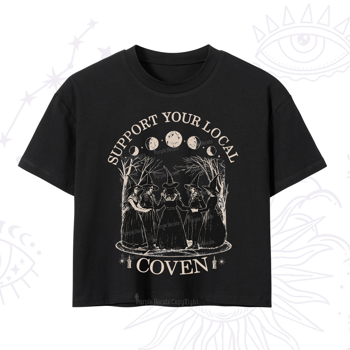 Purplehecate Support Your Local Coven Crop T-Shirt