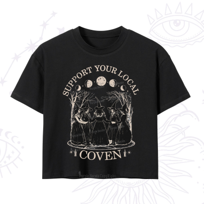 Purplehecate Support Your Local Coven Crop T-Shirt