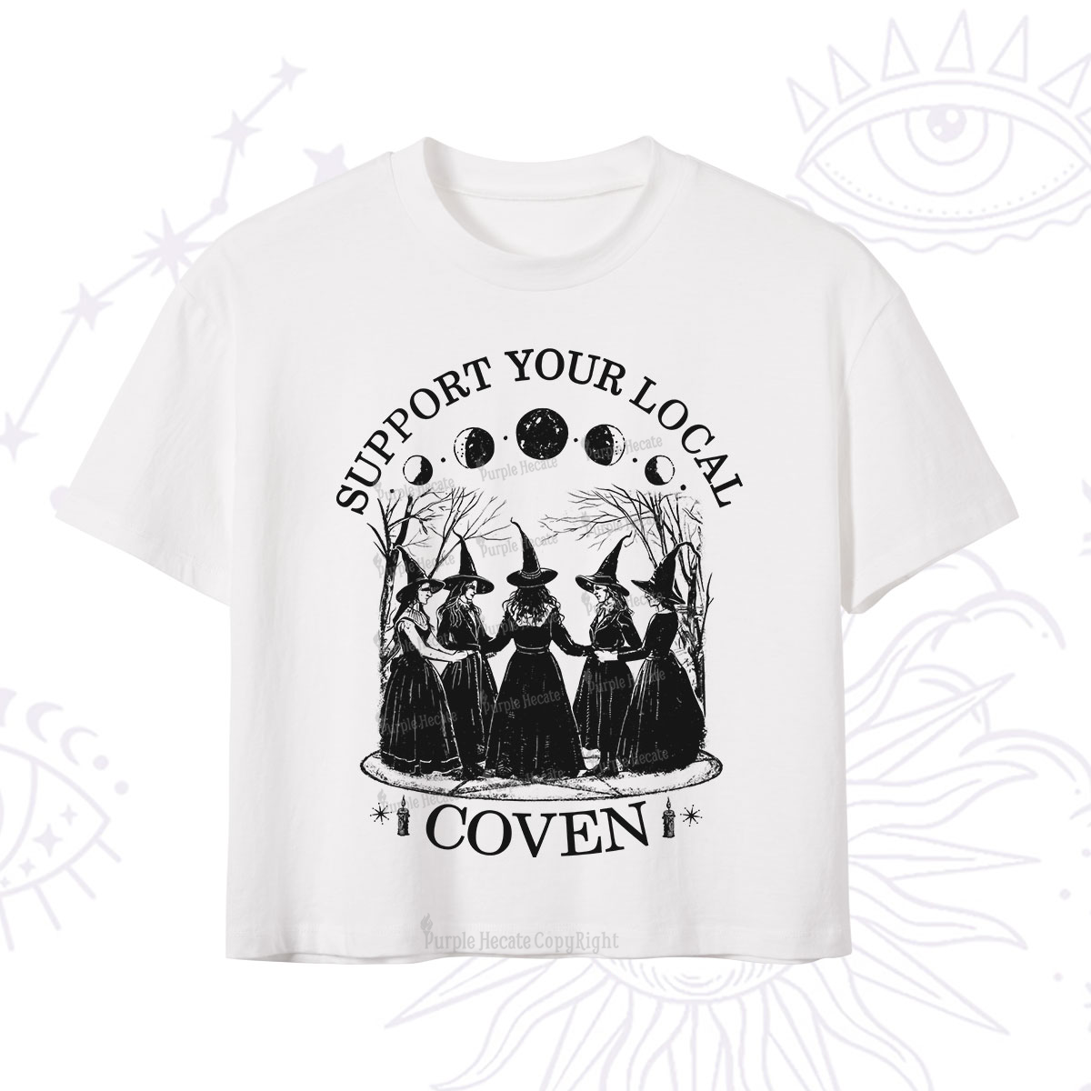 Purplehecate Support Your Local Coven Crop T-Shirt