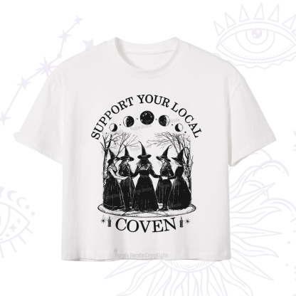 Purplehecate Support Your Local Coven Crop T-Shirt