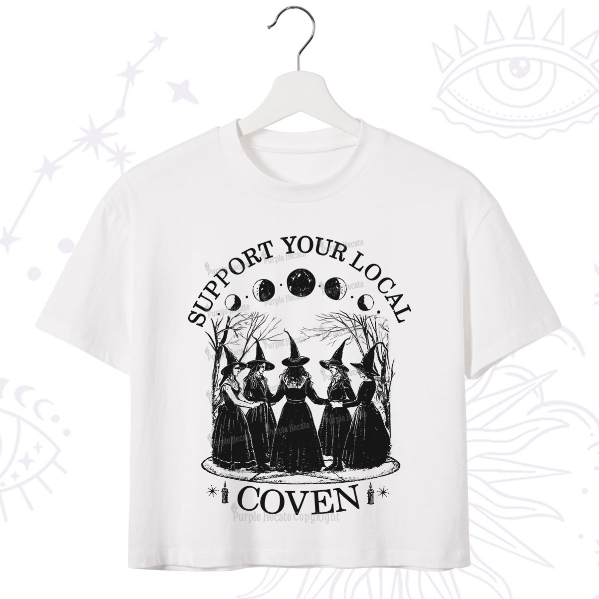 Purplehecate Support Your Local Coven Crop T-Shirt