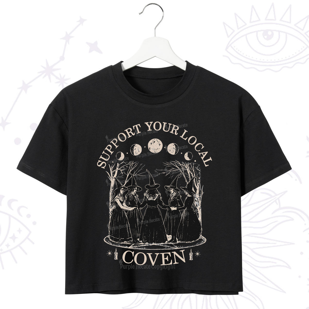 Purplehecate Support Your Local Coven Crop T-Shirt