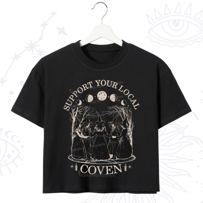 Purplehecate Support Your Local Coven Crop T-Shirt