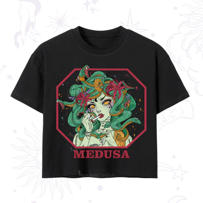 Purplehecate The Greek Goddess Medusa Crop T-Shirt