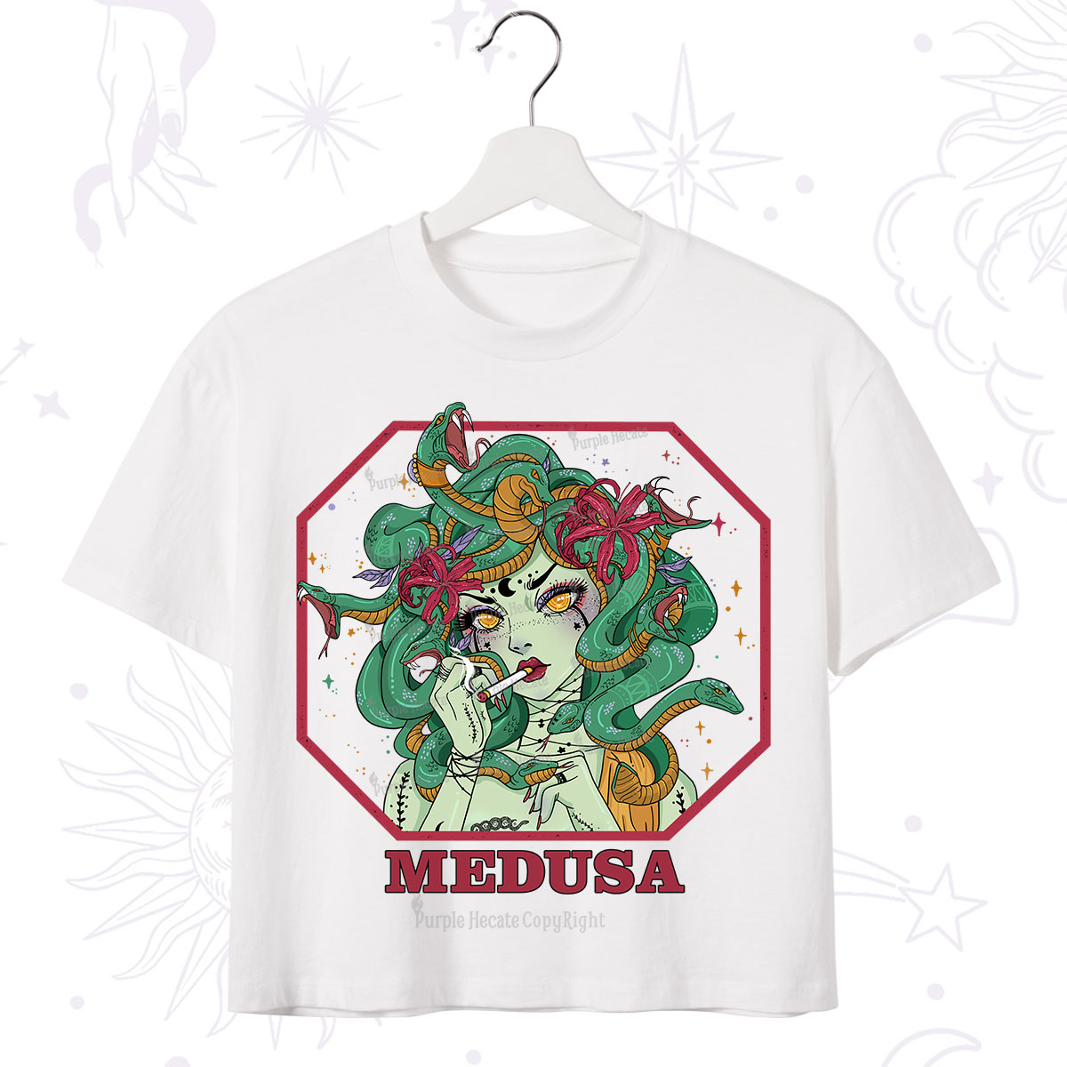 Purplehecate The Greek Goddess Medusa Crop T-Shirt