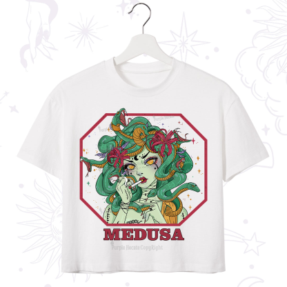 Purplehecate The Greek Goddess Medusa Crop T-Shirt