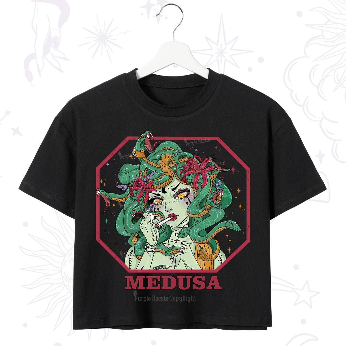 Purplehecate The Greek Goddess Medusa Crop T-Shirt