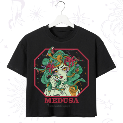 Purplehecate The Greek Goddess Medusa Crop T-Shirt