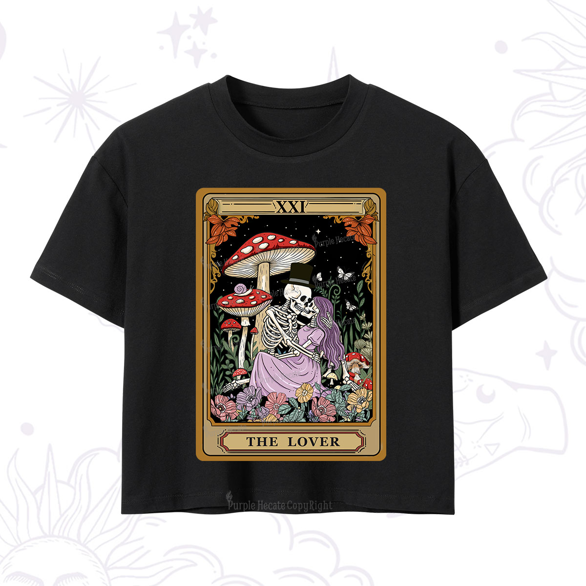 Purplehecate The Vintage Lover Tarot Crop T-Shirt