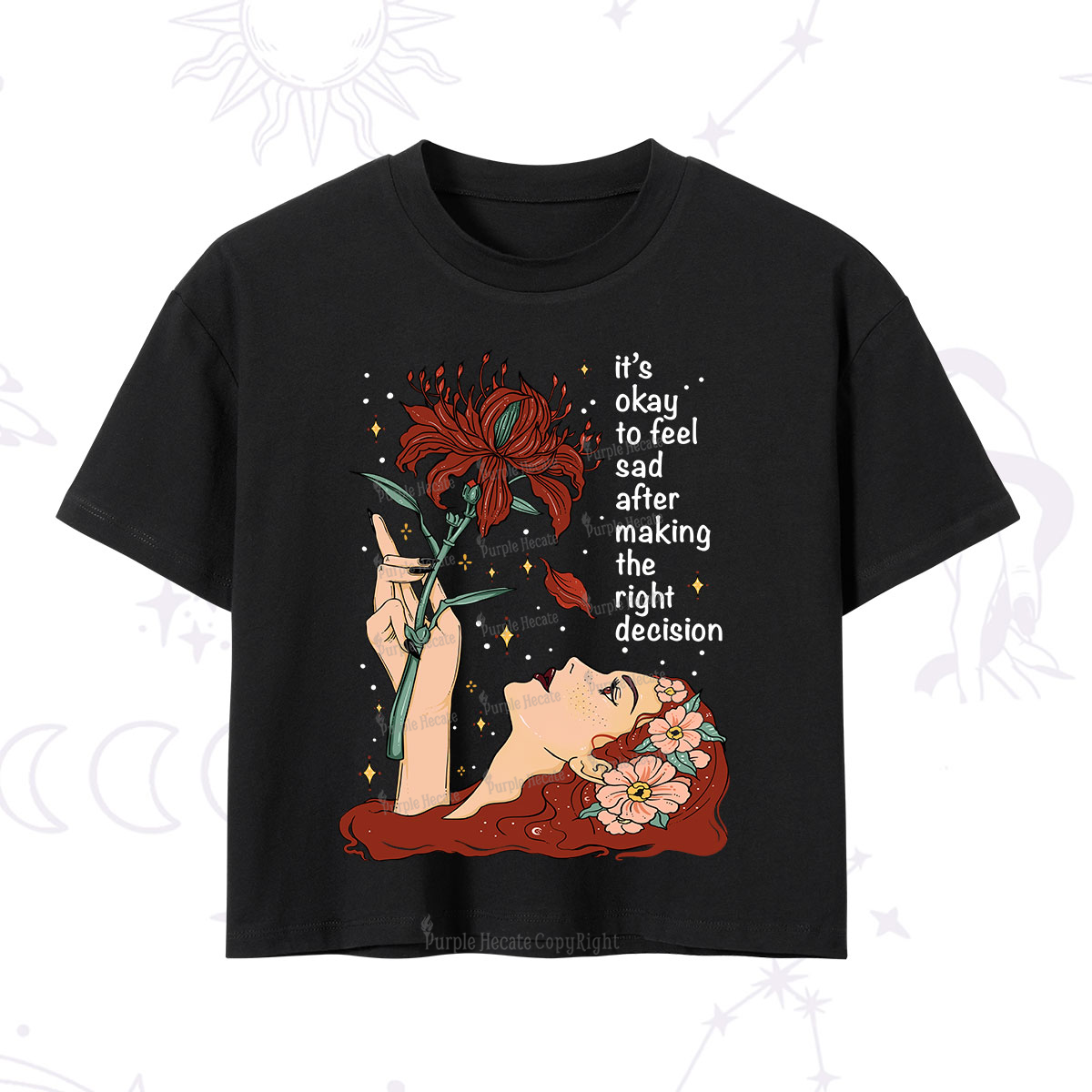 Purplehecate It's Okay To Feel Sad After Making The Right Decision Crop T-Shirt