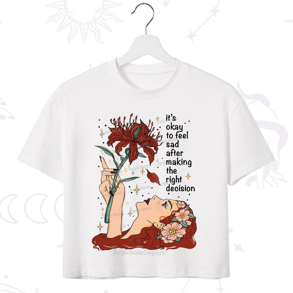 Purplehecate It's Okay To Feel Sad After Making The Right Decision Crop T-Shirt