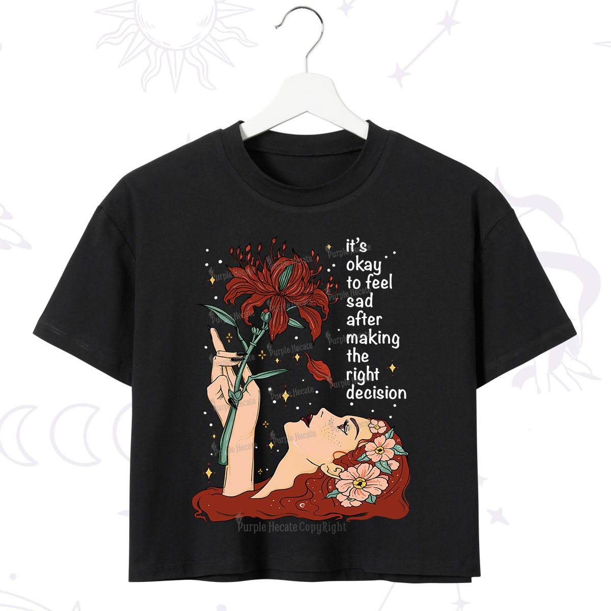 Purplehecate It's Okay To Feel Sad After Making The Right Decision Crop T-Shirt