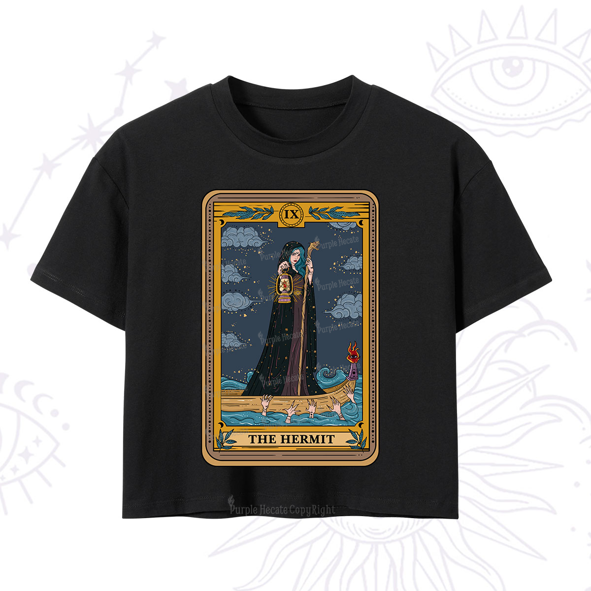 Purplehecate The Hermit Goddess Tarot Crop T-Shirt