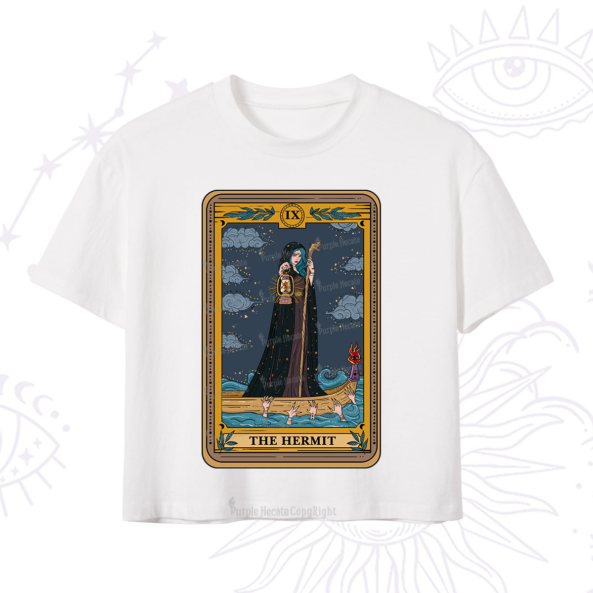 Purplehecate The Hermit Goddess Tarot Crop T-Shirt