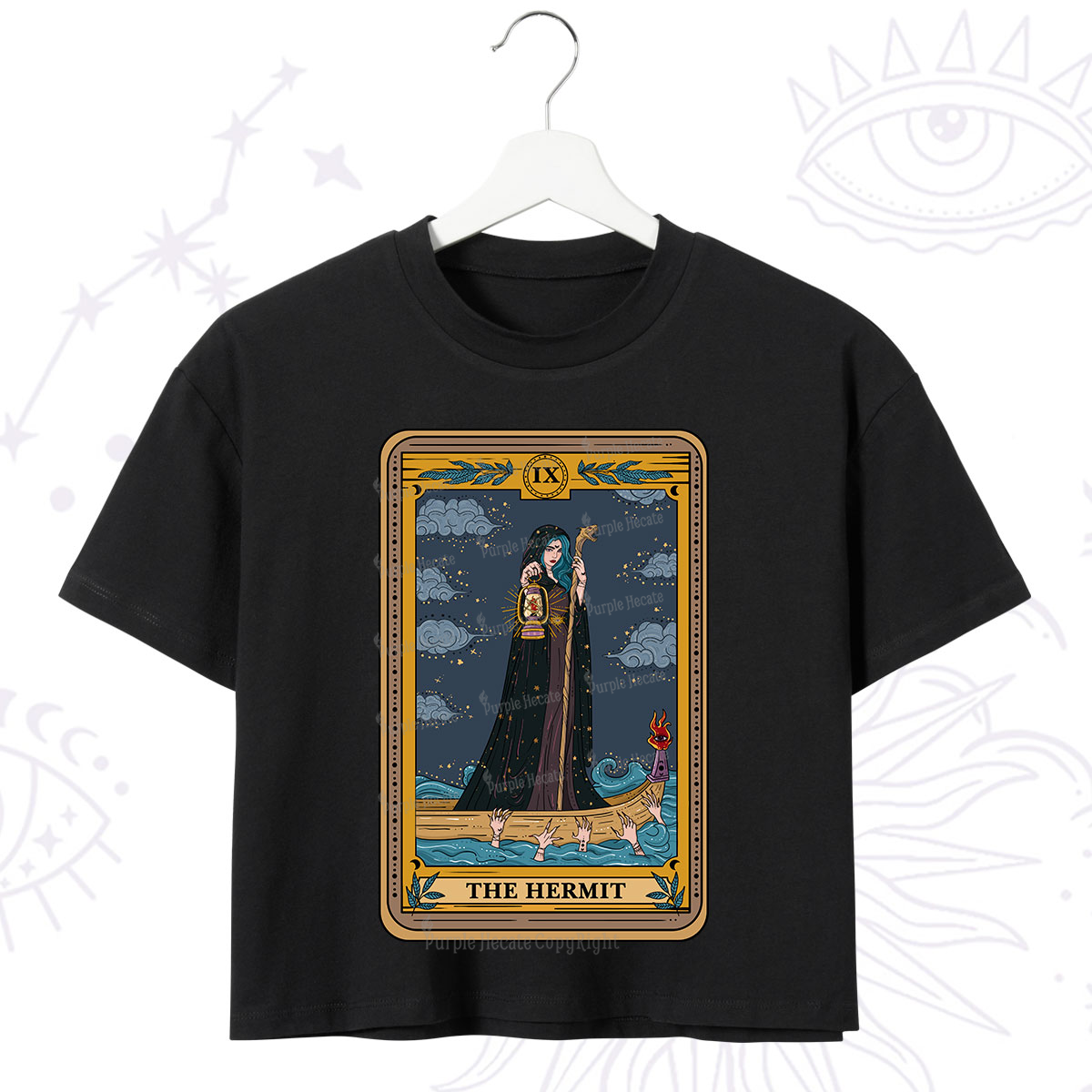 Purplehecate The Hermit Goddess Tarot Crop T-Shirt
