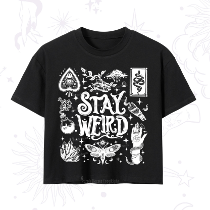 Purplehecate Stay Weird and Witchy Crop T-Shirt