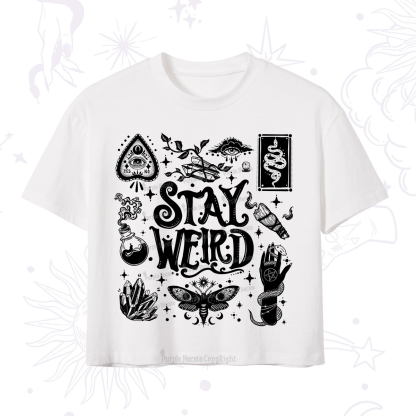 Purplehecate Stay Weird and Witchy Crop T-Shirt
