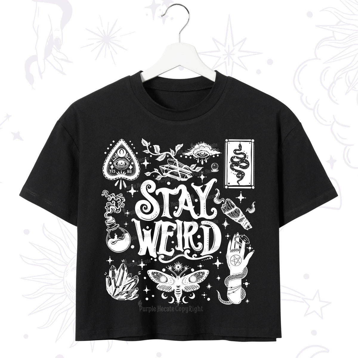 Purplehecate Stay Weird and Witchy Crop T-Shirt