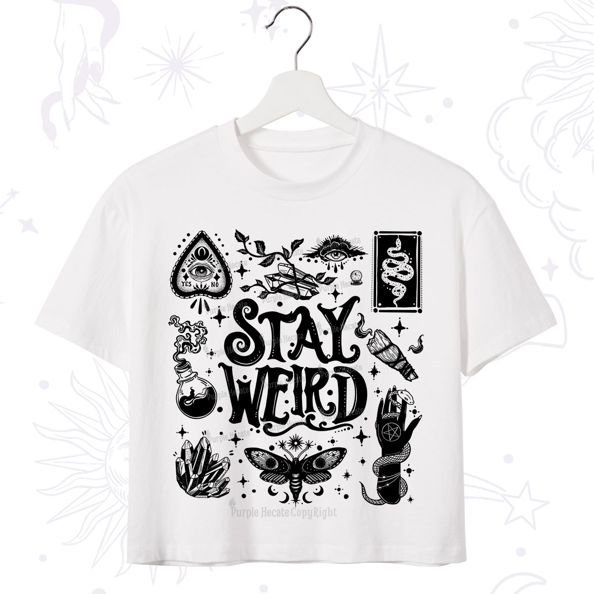 Purplehecate Stay Weird and Witchy Crop T-Shirt