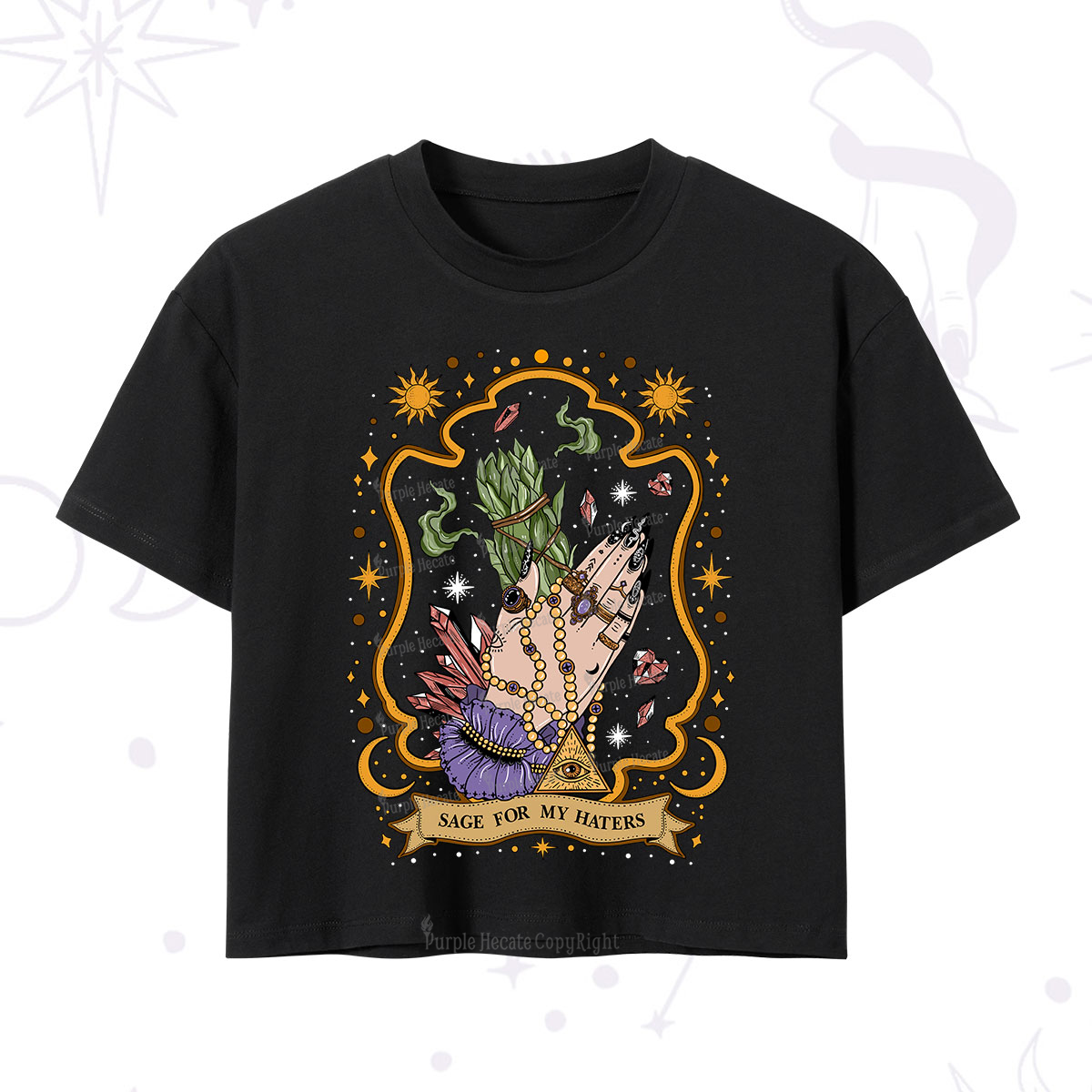 Purplehecate Sage For My Haters Crop T-Shirt