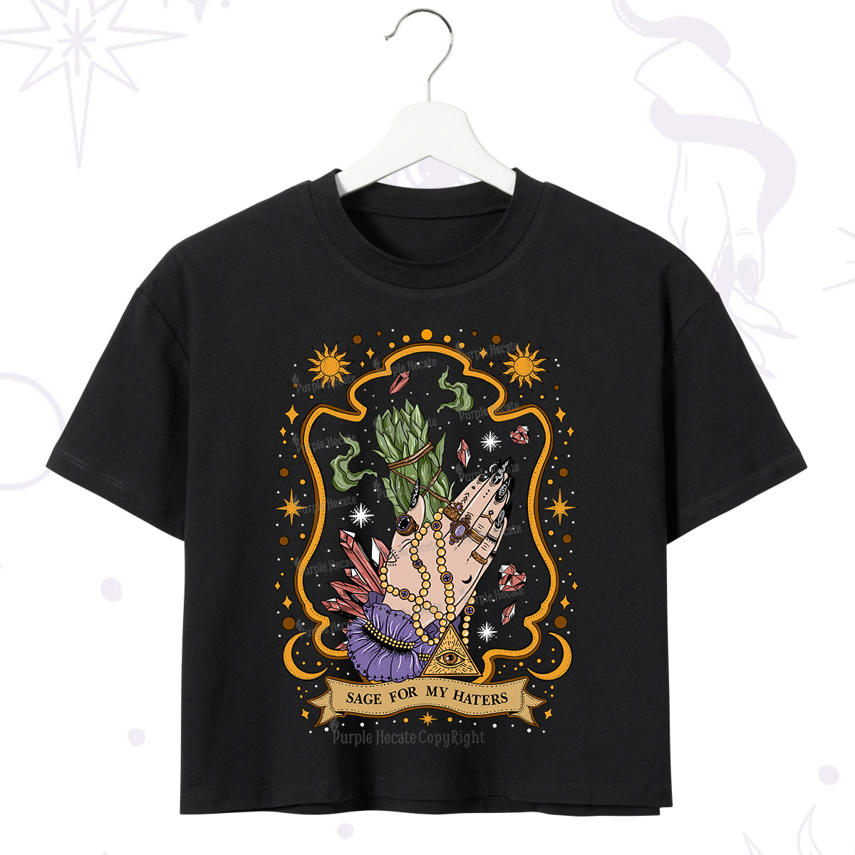 Purplehecate Sage For My Haters Crop T-Shirt