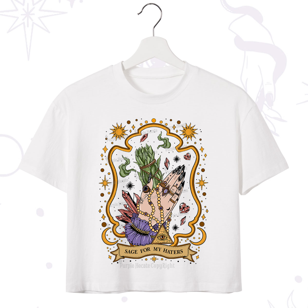 Purplehecate Sage For My Haters Crop T-Shirt