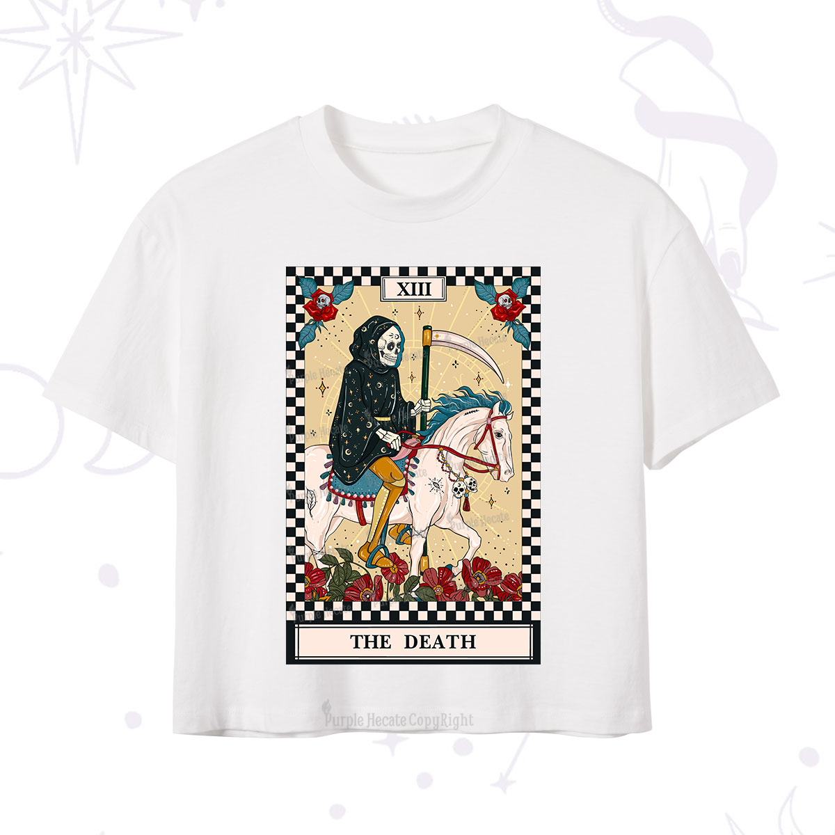 Purplehecate The Death Tarot Skeleton Crop T-Shirt