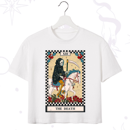 Purplehecate The Death Tarot Skeleton Crop T-Shirt