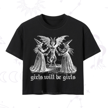 Purplehecate Witch Girls Will Be Girls Crop T-Shirt