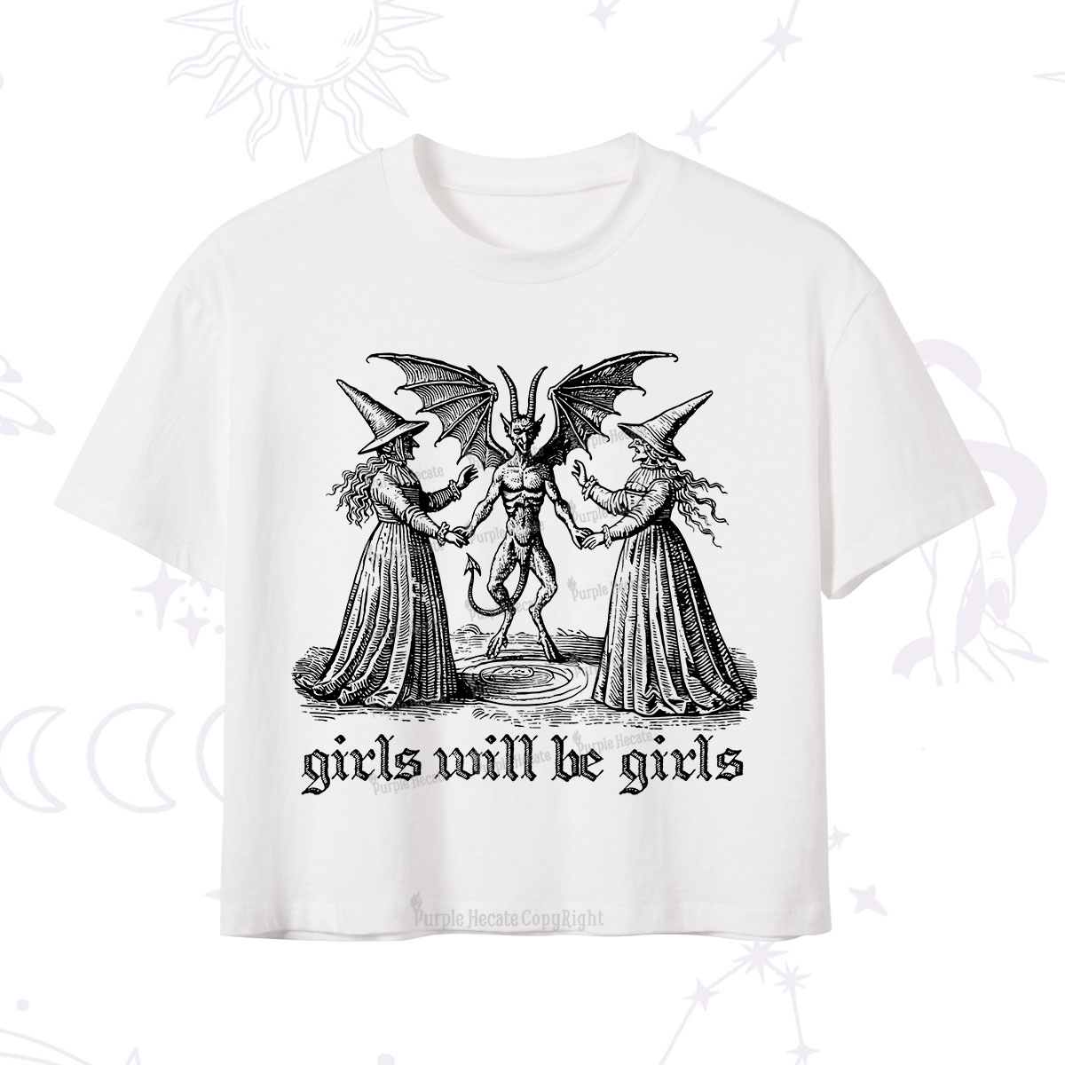 Purplehecate Witch Girls Will Be Girls Crop T-Shirt