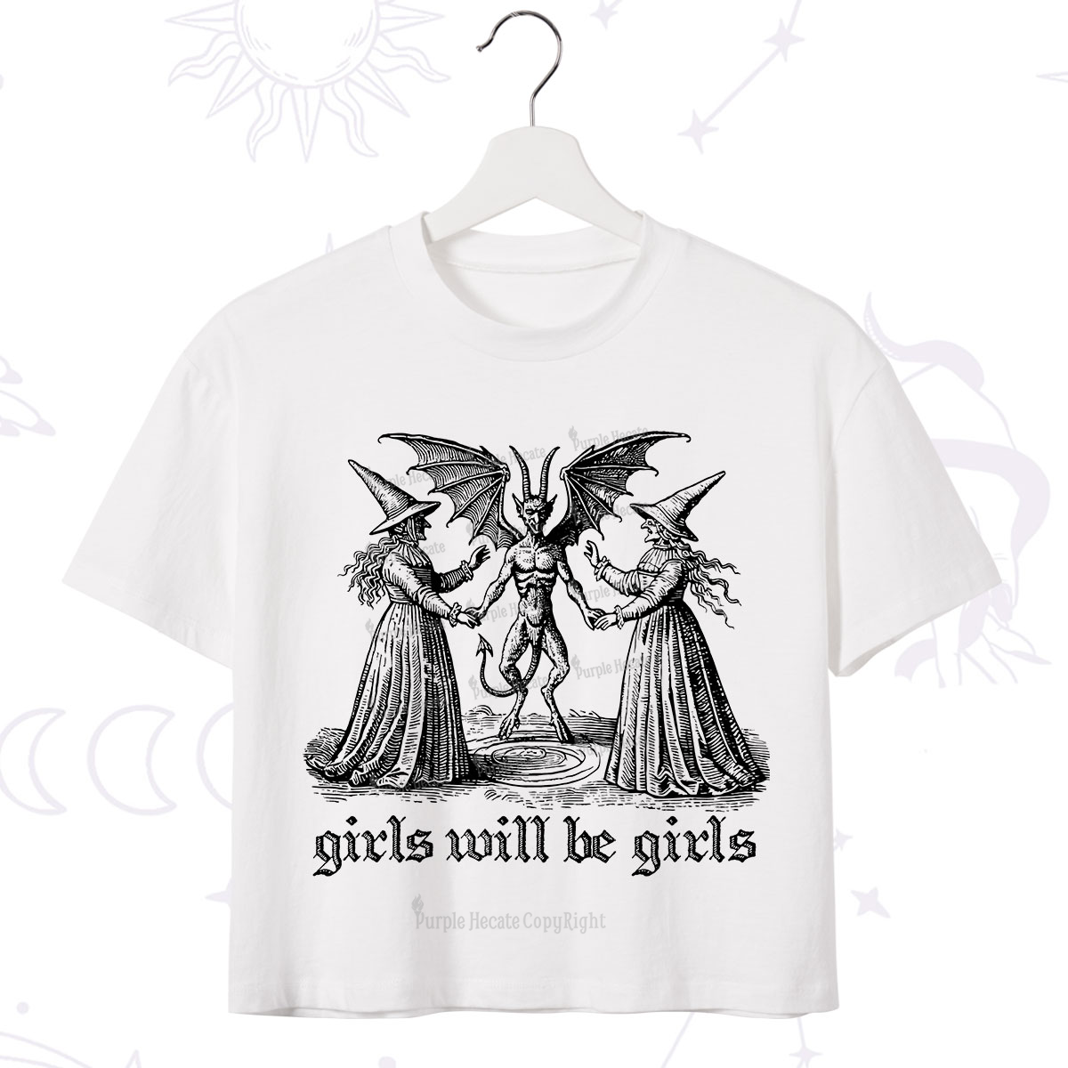 Purplehecate Witch Girls Will Be Girls Crop T-Shirt
