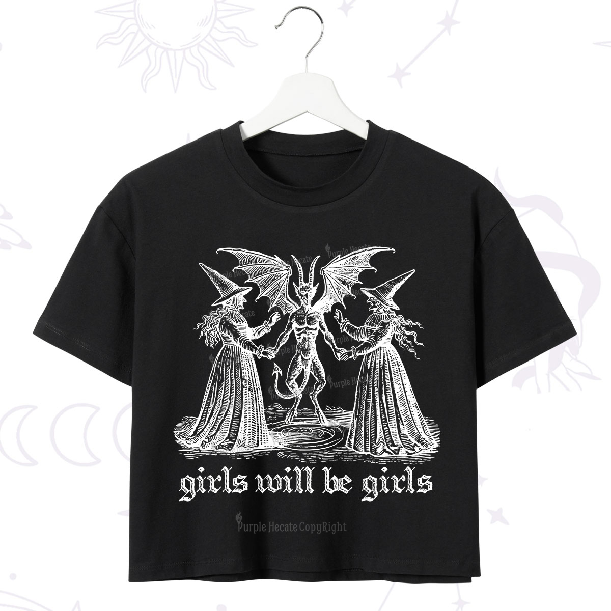 Purplehecate Witch Girls Will Be Girls Crop T-Shirt
