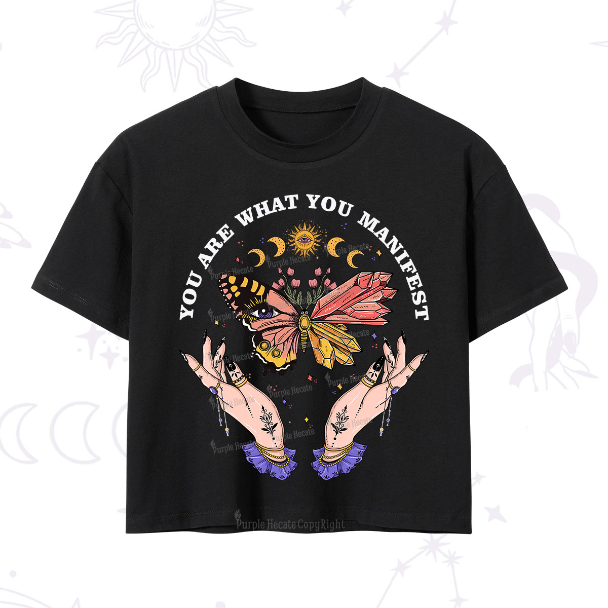 Purplehecate You Are What You Manifest Crop T-Shirt