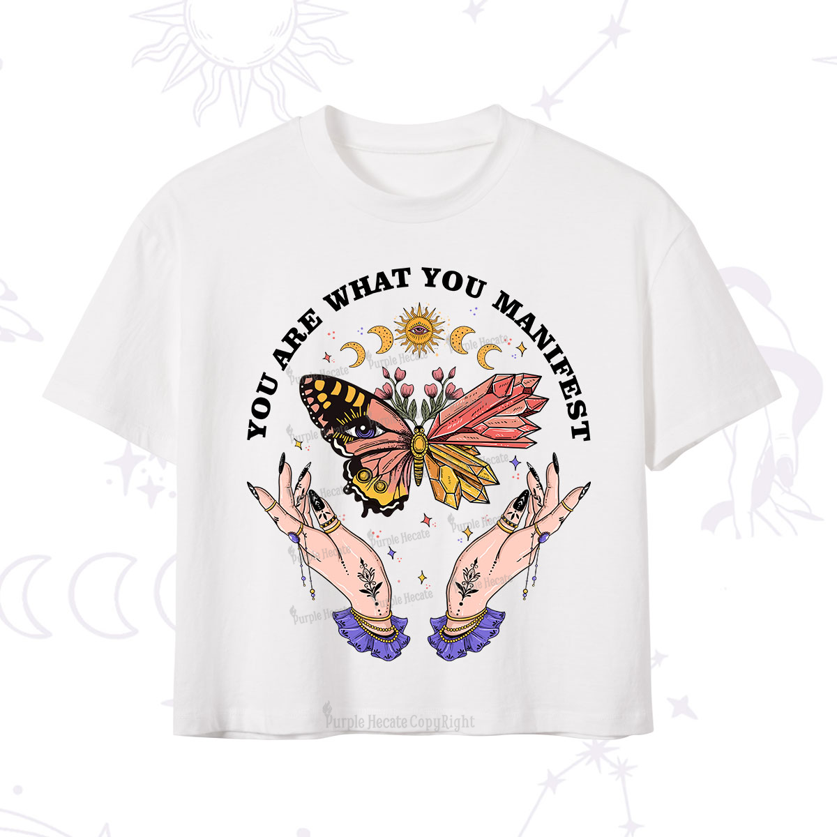Purplehecate You Are What You Manifest Crop T-Shirt