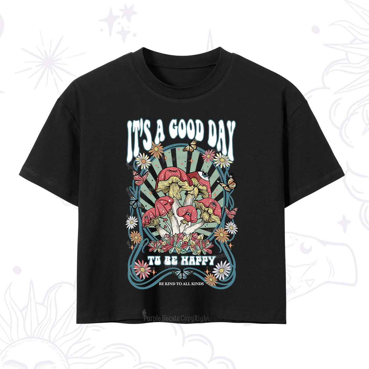 Purplehecate It's A Good Day To Be Happy Crop T-Shirt
