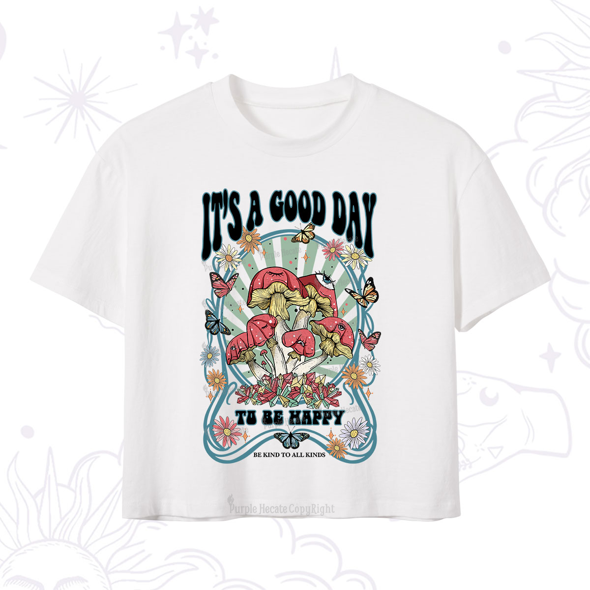 Purplehecate It's A Good Day To Be Happy Crop T-Shirt