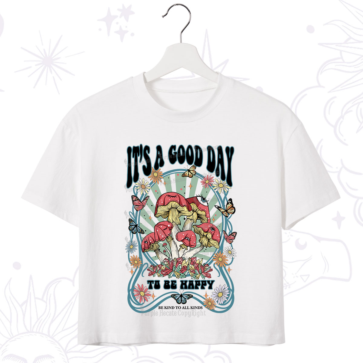 Purplehecate It's A Good Day To Be Happy Crop T-Shirt