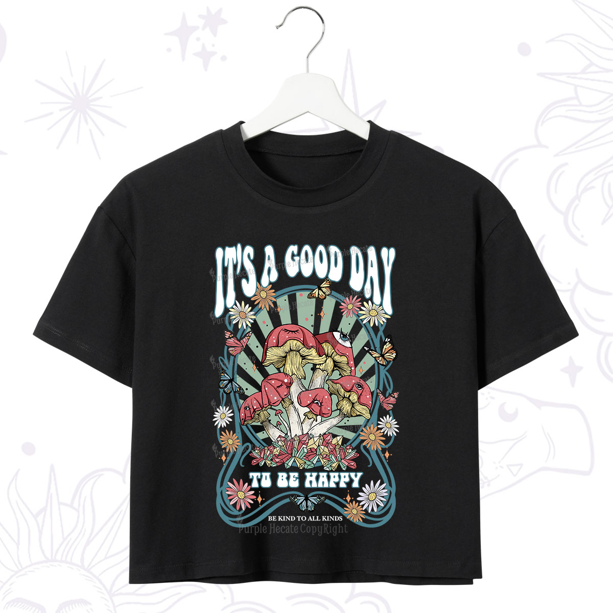 Purplehecate It's A Good Day To Be Happy Crop T-Shirt