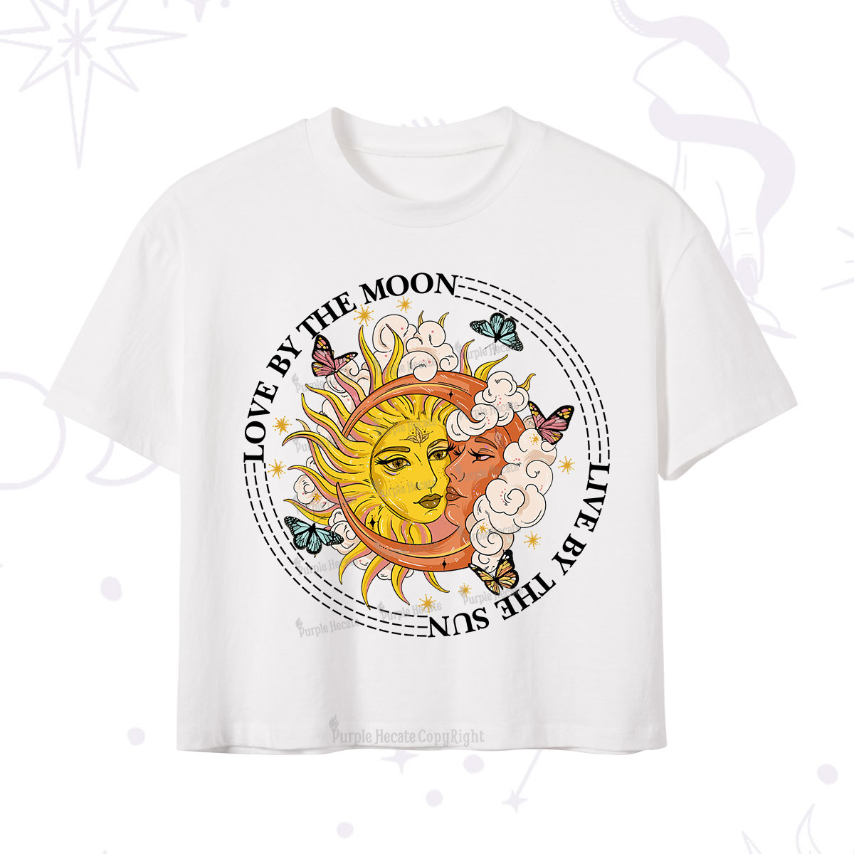 Purplehecate Live By The Sun Love By The Moon Crop T-Shirt